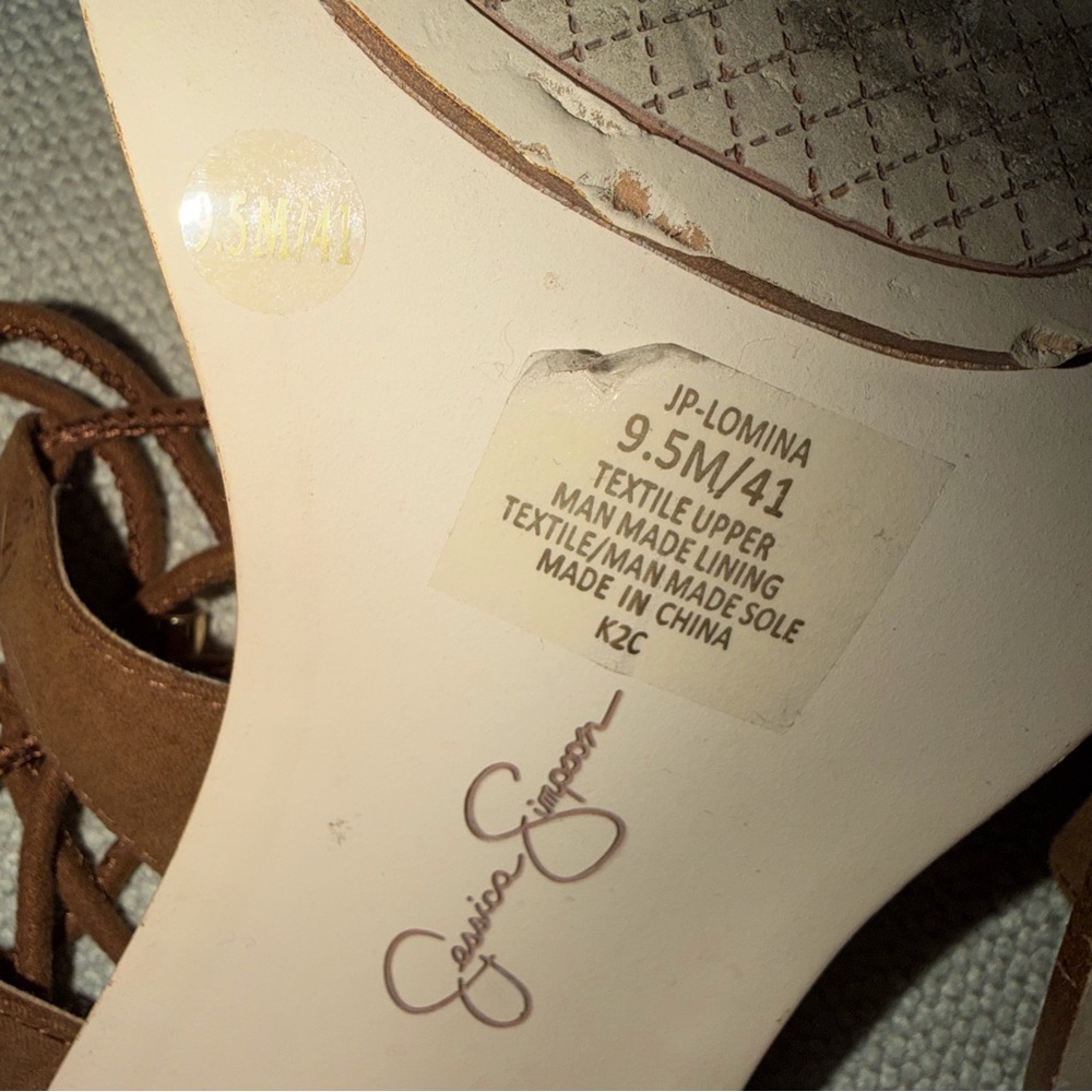 Jessica Simpson Tobacco Brown Lonor Strappy Heels Vacation Summer Fall Spring - Picture 6 of 6